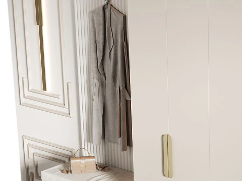 Hallway area with a minimalistic hanger 4 3D Model