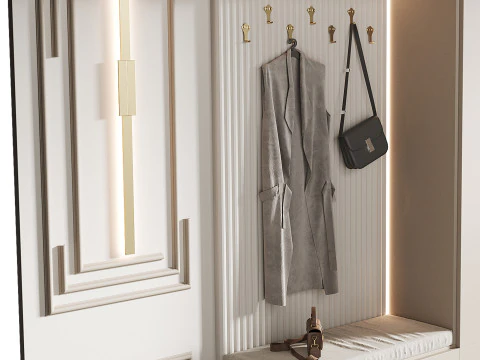 Hallway area with a minimalistic hanger 4 3D Model