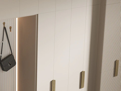 Hallway area with a minimalistic hanger 4 3D Model