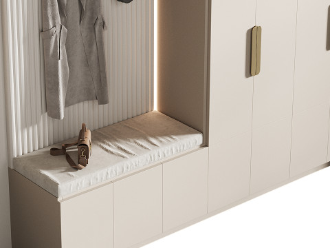 Hallway area with a minimalistic hanger 4 Modello 3D