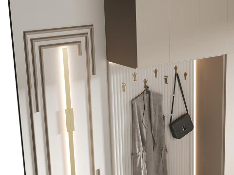 Hallway area with a minimalistic hanger 4 3D Model