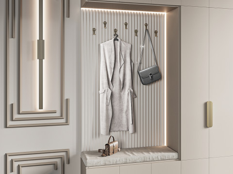 Hallway area with a minimalistic hanger 4 Modello 3D