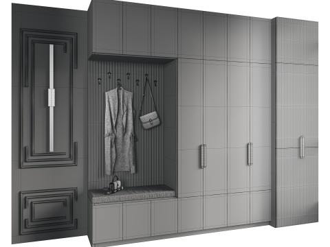 Hallway area with a minimalistic hanger 4 Modello 3D