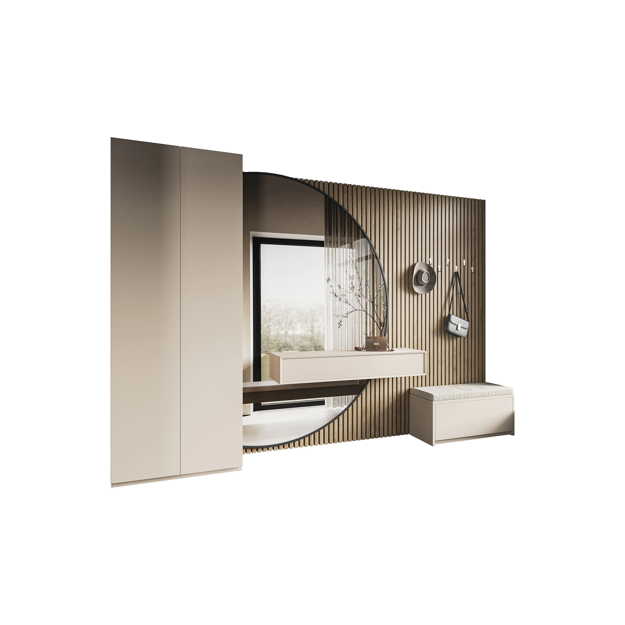 &Aacute;rea de corredor com cabide minimalista 5 Modelo 3D .c4d .max .obj .3ds .fbx .stl .blend 