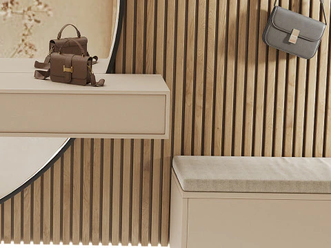 &Aacute;rea de corredor com cabide minimalista 5 Modelo 3D