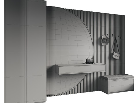 Hallway area with a minimalistic hanger 5 3D Модель