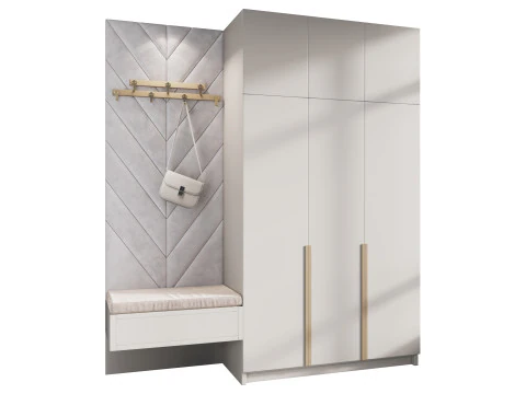 Zona corridoio con appendiabiti minimalista 6 Modello 3D