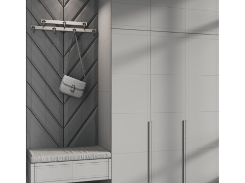 Hallway area with a minimalistic hanger 6 3D Модель