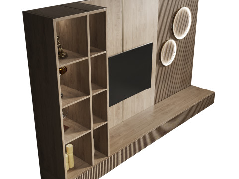 Tv wall set 1 Modelo 3D