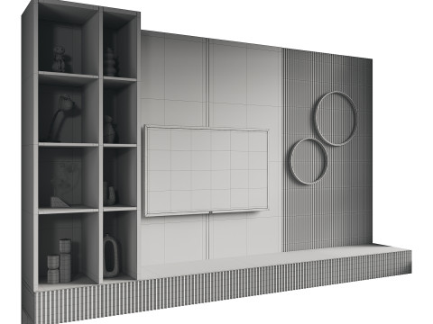 Tv wall set 1 Modelo 3D