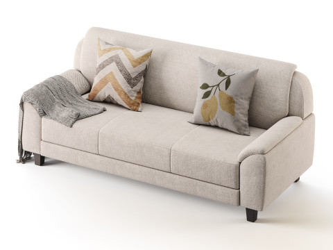 Wide Pillow Back Water Resistant Standard Modello 3D