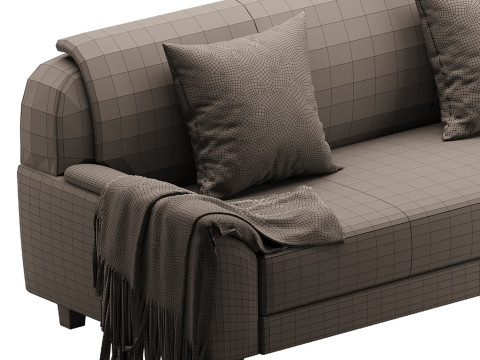 Wide Pillow Back Water Resistant Standard Modello 3D