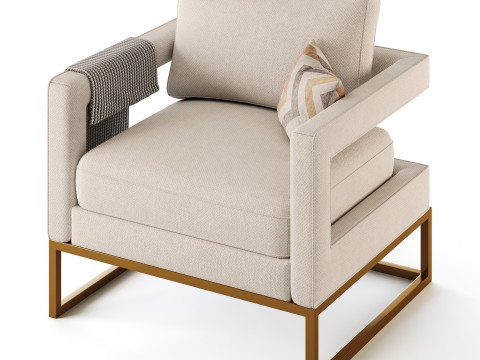 Avery Pink Velvet Chair With 3Dモデル