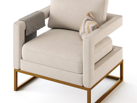Avery Pink Velvet Chair With 3D Model