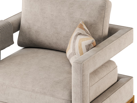 Avery Pink Velvet Chair With 3Dモデル
