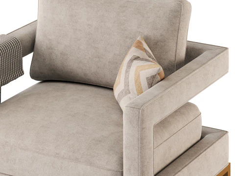 Avery Pink Velvet Chair With 3D Model