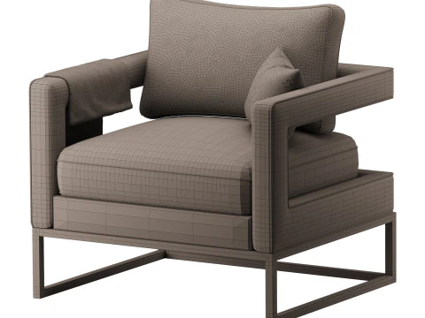 Avery Pink Velvet Chair With 3D Model