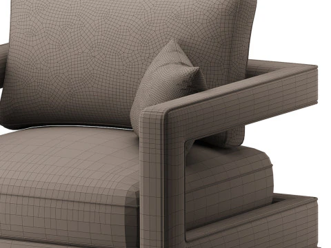 Avery Pink Velvet Chair With 3D Model
