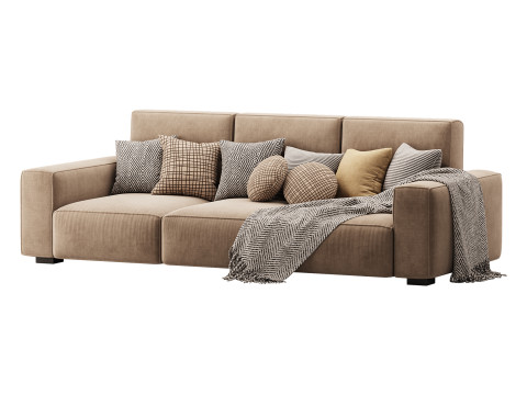 Beige Standard Sofa 3D Modell