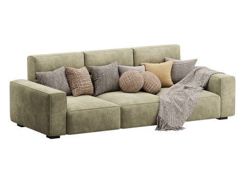 Beige Standard Sofa 3D Modell