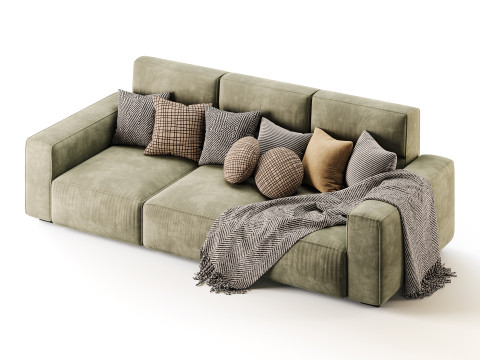 Beige Standard Sofa 3D Modell