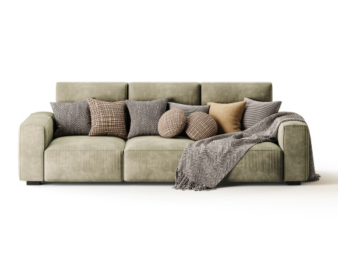 Beige Standard Sofa 3D Modell