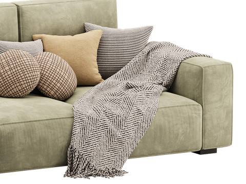 Beige Standard Sofa 3D Modell