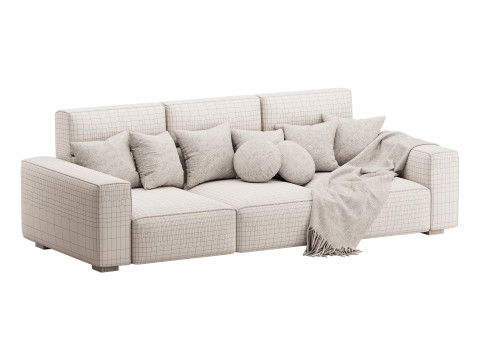 Beige Standard Sofa 3D Modell