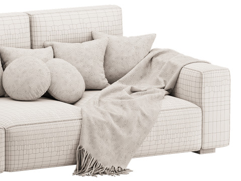 Beige Standard Sofa 3D Modell