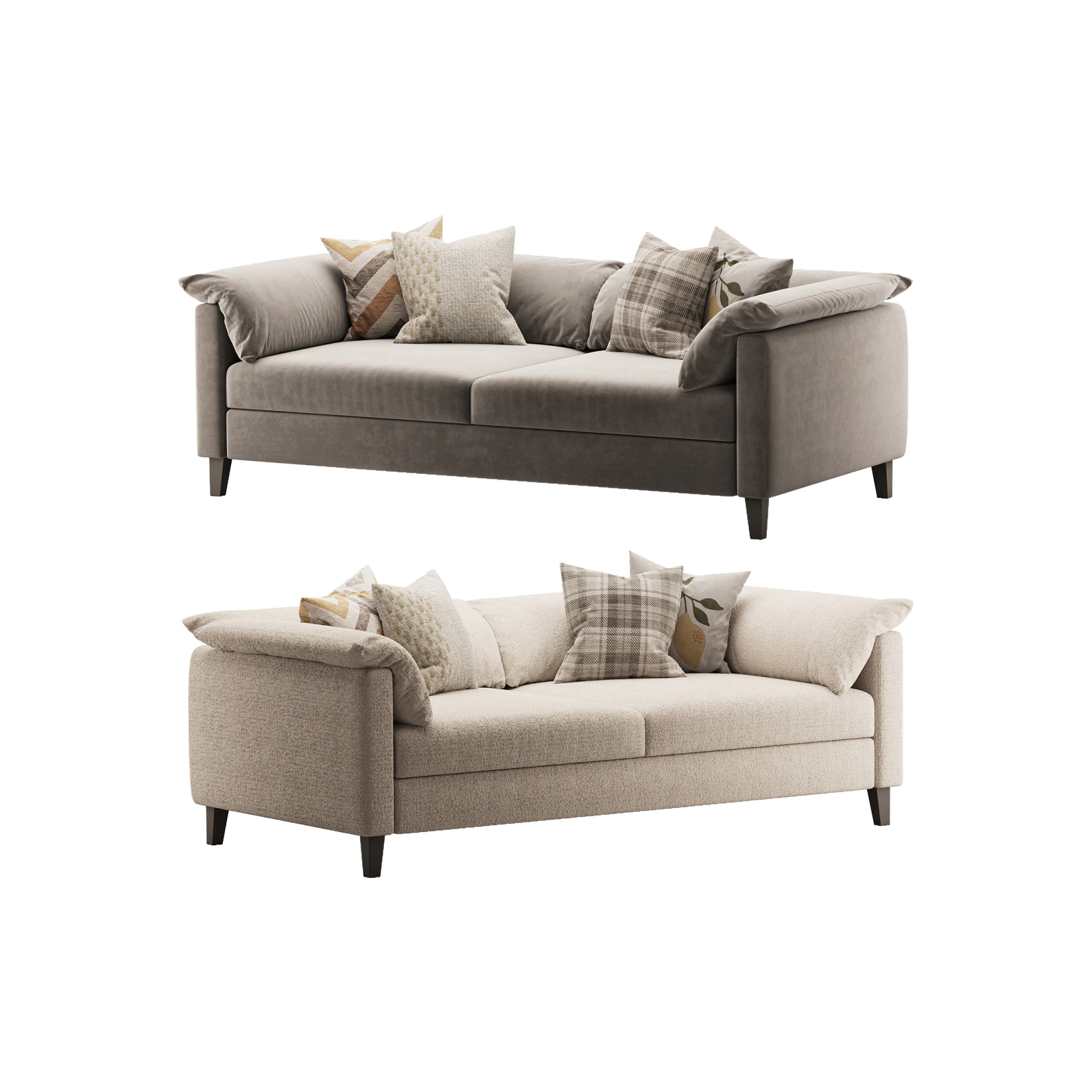 Brera double sofa 3D Model .c4d .max .obj .3ds .fbx .stl .blend 