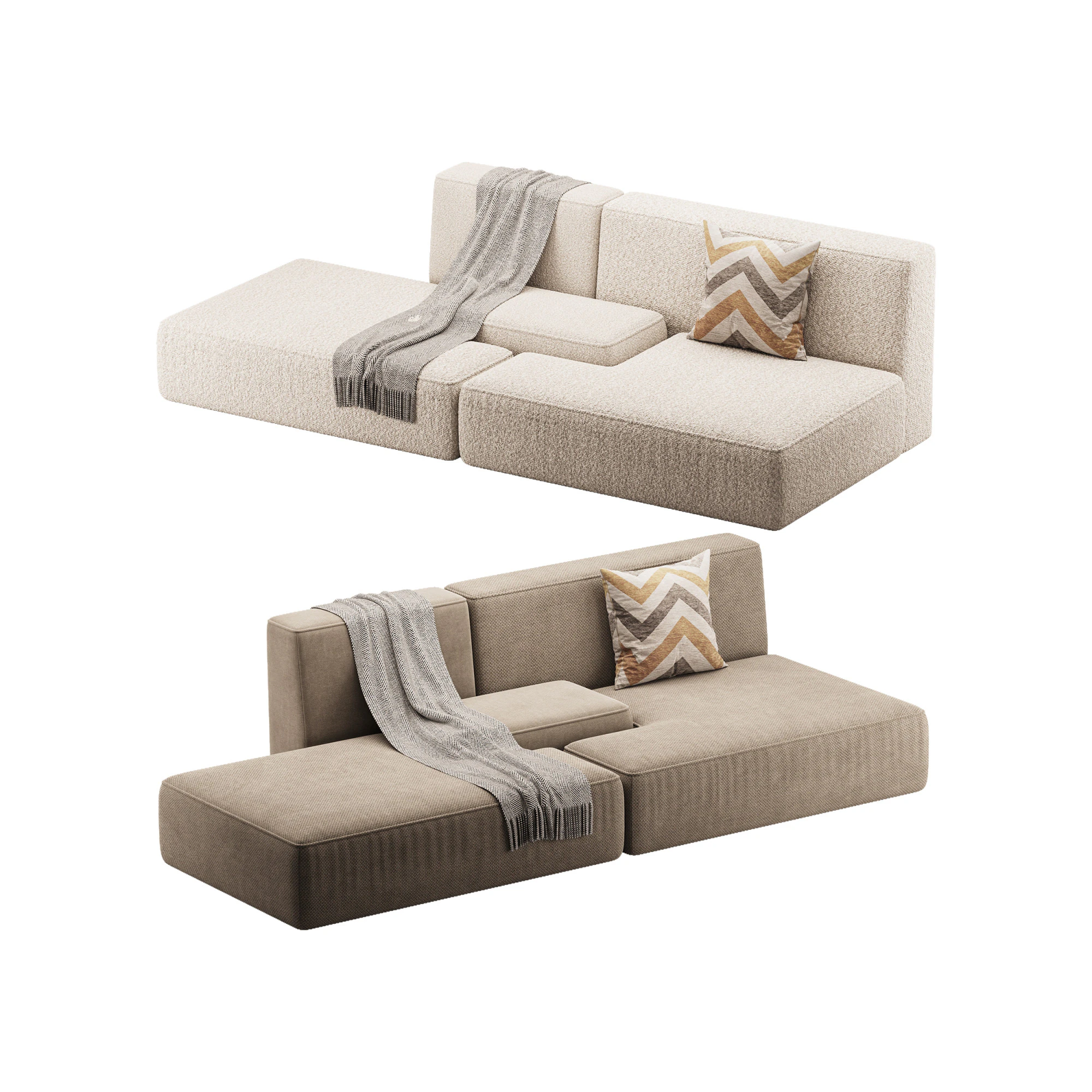 Double sofa Face with armrest black 3D Model .c4d .max .obj .3ds .fbx .stl .blend 