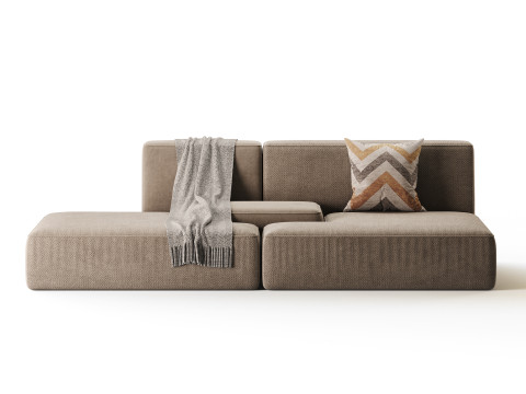 Double sofa Face with armrest black 3D-Modell