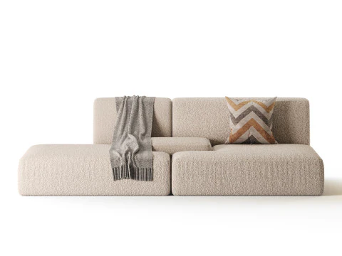 Double sofa Face with armrest black 3D Model