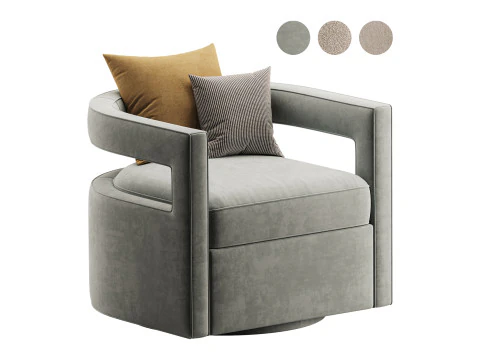 Sedia girevole Kennedy in velluto Modello 3D