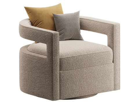 Kennedy Velvet Swivel Chair Modelo 3D