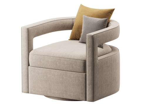 Kennedy Velvet Swivel Chair Modelo 3D