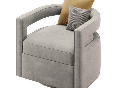Kennedy Velvet Swivel Chair Modelo 3D