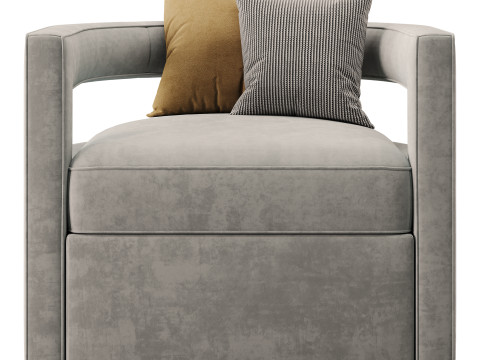 Kennedy Velvet Swivel Chair Modelo 3D