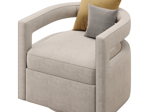 Kennedy Velvet Swivel Chair Modelo 3D