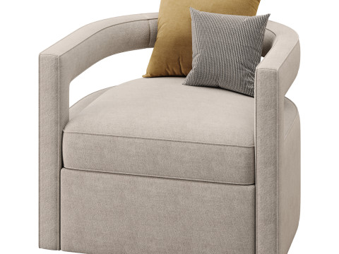 Kennedy Velvet Swivel Chair Modelo 3D