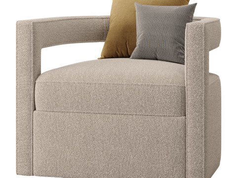 Kennedy Velvet Swivel Chair Modelo 3D