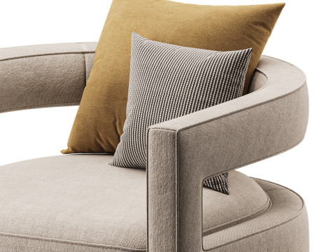 Kennedy Velvet Swivel Chair Modelo 3D