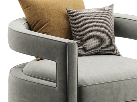 Kennedy Velvet Swivel Chair Modelo 3D
