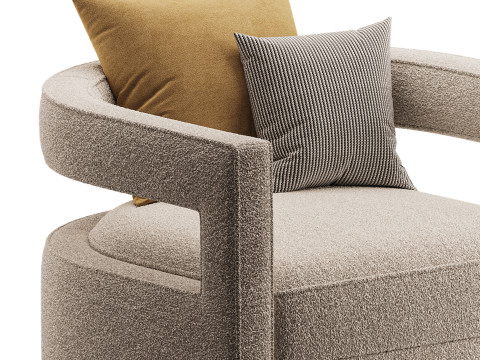 Kennedy Velvet Swivel Chair Modelo 3D