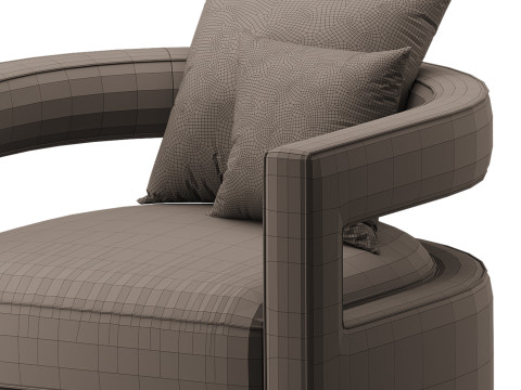 Kennedy Velvet Swivel Chair Modelo 3D