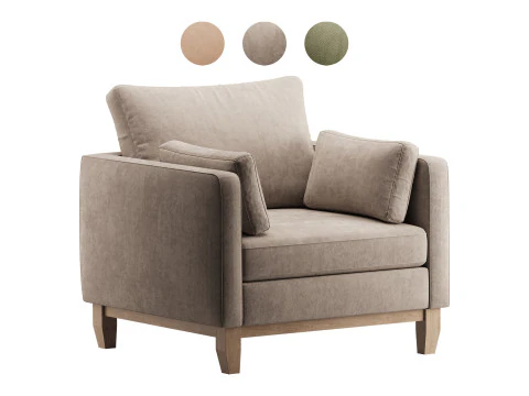 आधुनिक फार्महाउस ढीला तकिया कुर्सी 3D मॉडल