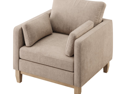 Modern Farmhouse Loose Pillow Armchair 3Dモデル