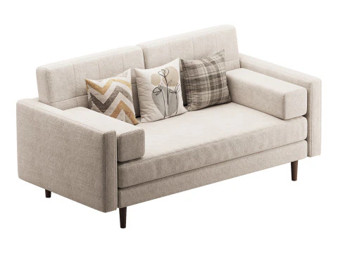 Ritz Luxe 2 Seater Sofa 3D Model