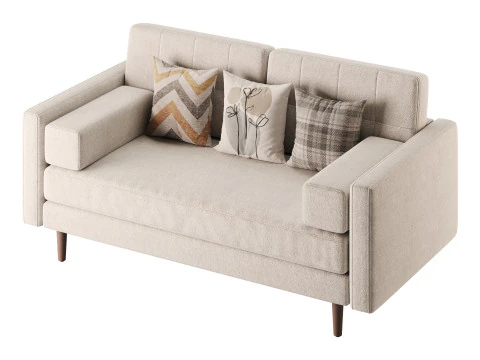 Ritz Luxe 2 Seater Sofa 3D Model