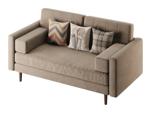 Ritz Luxe 2 Seater Sofa 3D Model